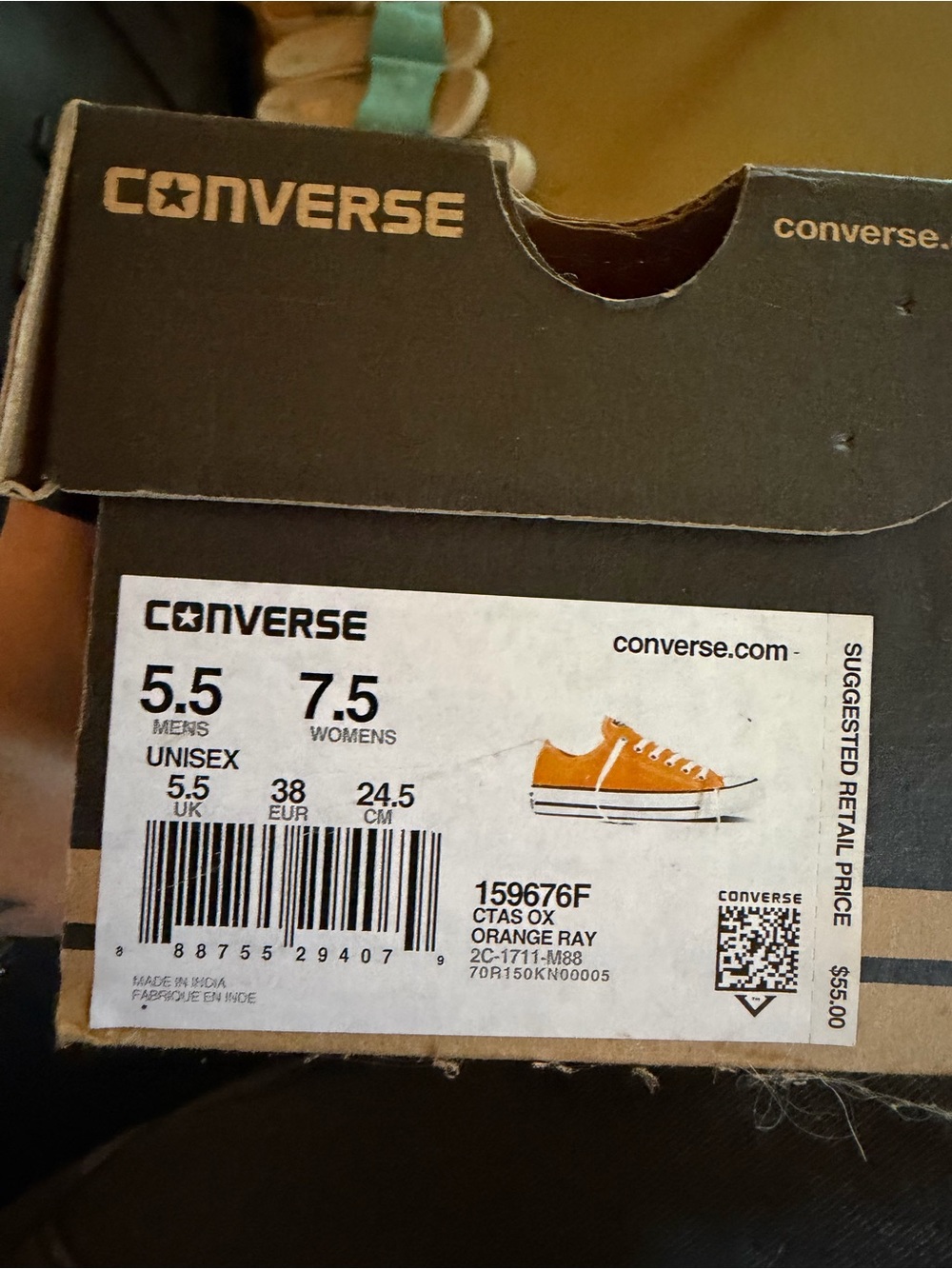 Converse  Orange/yellow Low Top Canvas Sneakers